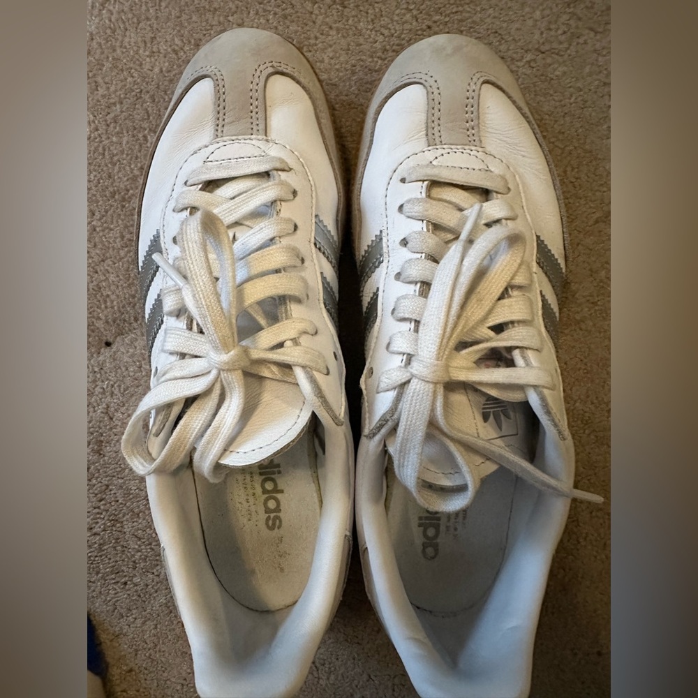 Adidas Samba White and Gray Shoes- Women's US 7.5 - Picture 10 of 11
